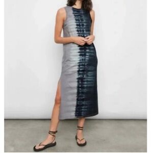 Rails The Tank Midi Dress Black Navy Gradient Dip Dye Size S Boho